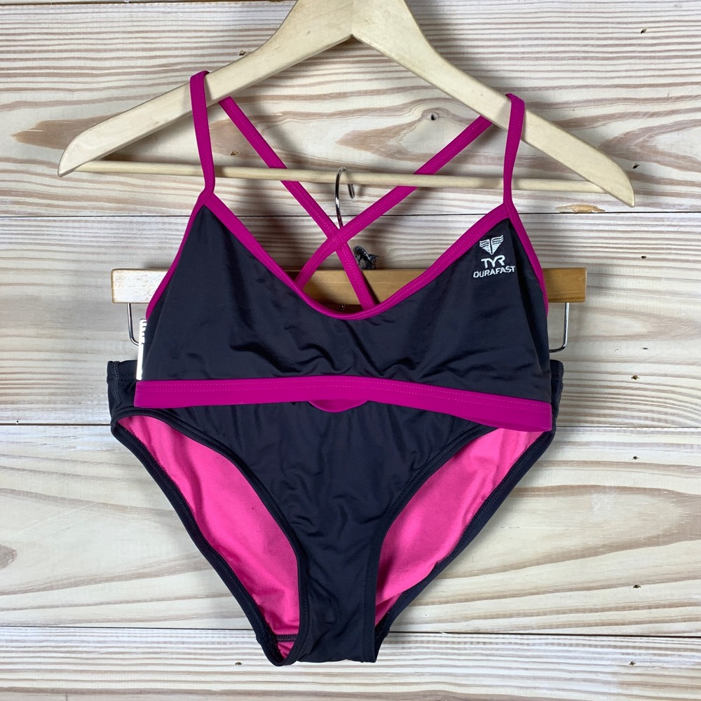 TYR Swim Women Medium Durafast Bikini Trinity Fit Swimsuit Athletic Training